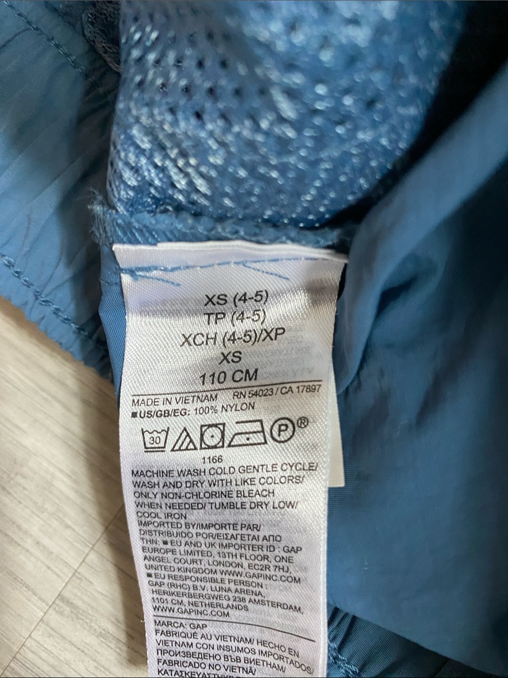 GAP Kids Hybrid Blue & khaki nylon drawstring shorts size XS 4/5 - Picture 5 of 5